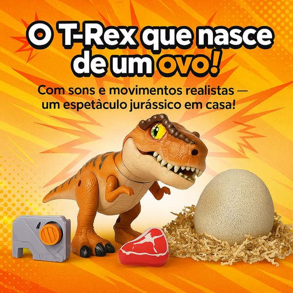 Bebê Dinossauro Interativo: ele nasce, anda, ruge e reage como um dinossauro de verdade!